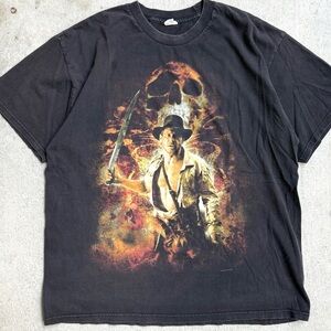 Vintage Indiana Jones Temple of Doom Men’s Graphic Movie Promo Tshirt XL 23x29